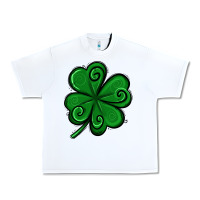 White St. Patrick's Day Shamrock Urban Heavy Tee - Jasminsmagicworld