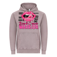 Breast Cancer Warrior Lips Vintage Hoodie | Teevron