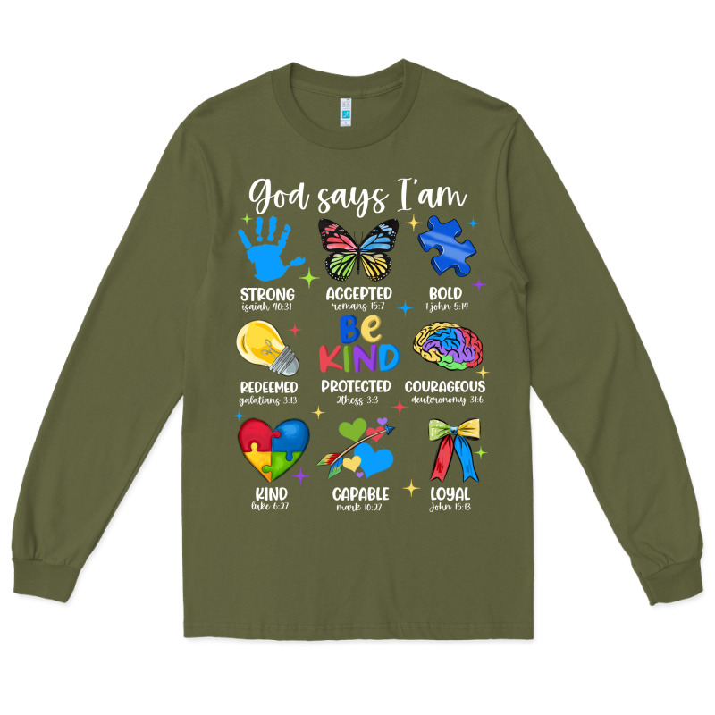 God Says I Am Autism Long Sleeve Tee by JahusDesignShop | Teevron