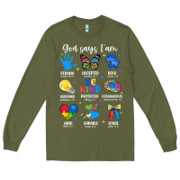 Army Green god says i am autism Long Sleeve Tee - JahusDesignShop