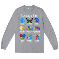 Heather Grey god says i am autism Long Sleeve Tee - JahusDesignShop