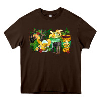 Chocolate Brown monkey coffee cups Heavy Core Tee - Zillion Design Studio
