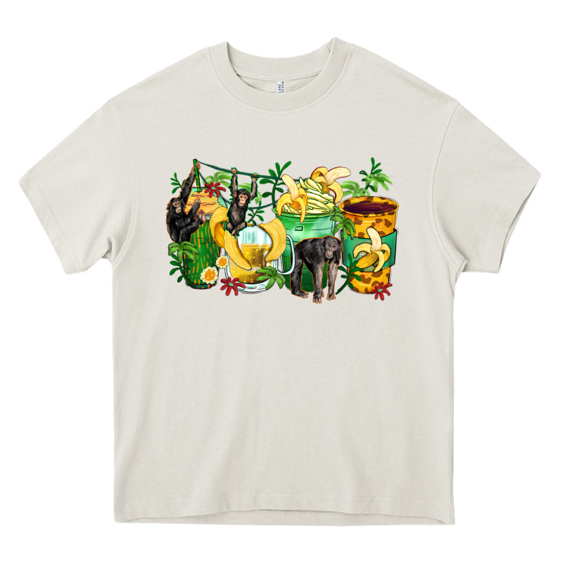 Monkey Coffee Cups Heavy Core Tee by Zillion Design Studio | Teevron