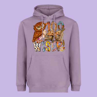 100 Days Wiser Heavyweight Hoodie Designed By Racoondesign
