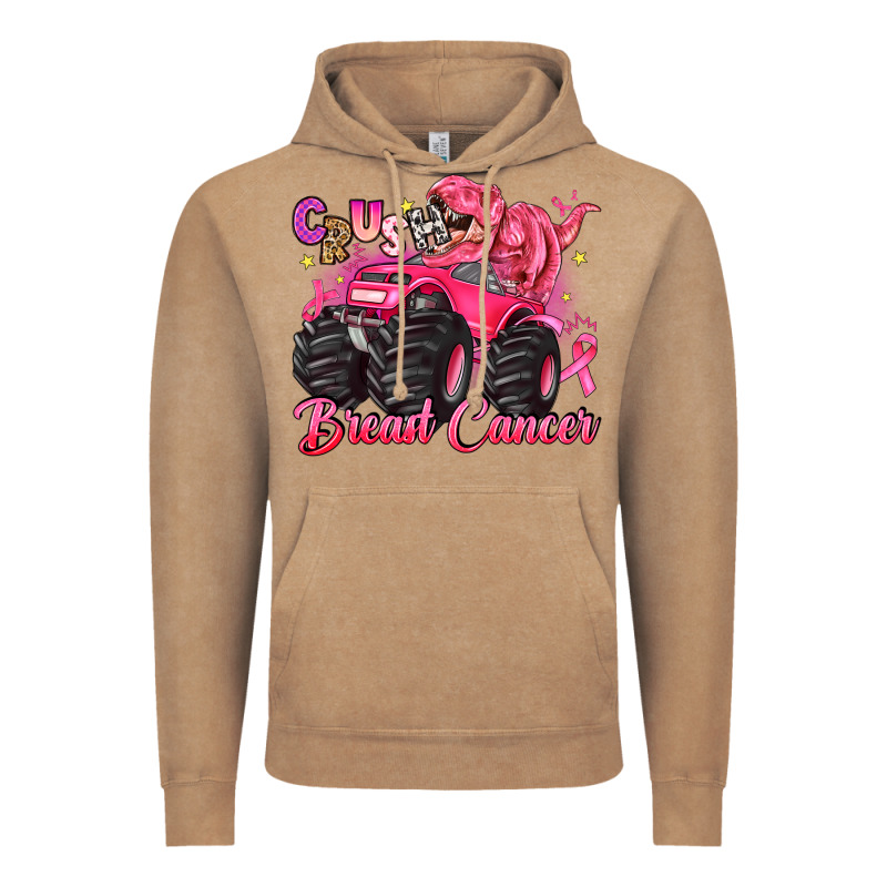 Crush Breast Cancer Monster Truck With Dinosaur Vintage Hoodie by JahusDesignShop | Teevron
