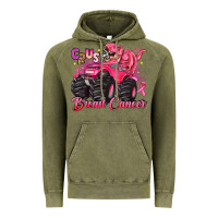 Vintage Olive crush breast cancer monster truck with dinosaur Vintage Hoodie - JahusDesignShop