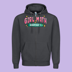 Girl Math University Zipper Hoodie Designed By Maliassmallbusiness
