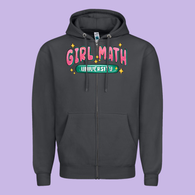 Girl Math University Zipper Hoodie Designed By Maliassmallbusiness