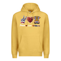 Antique Gold Peace Love Veteran Premium Hoodie - Bettercallsaul