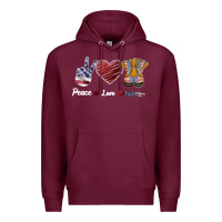 Burgundy Peace Love Veteran Premium Hoodie - Bettercallsaul