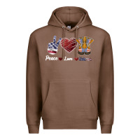 Chestnut Peace Love Veteran Premium Hoodie - Bettercallsaul