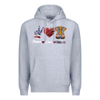 Heather Grey Peace Love Veteran Premium Hoodie - Bettercallsaul