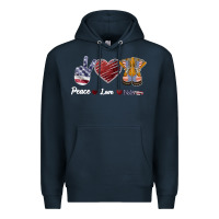 Navy Peace Love Veteran Premium Hoodie - Bettercallsaul