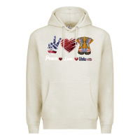 Oatmeal Heather Peace Love Veteran Premium Hoodie - Bettercallsaul