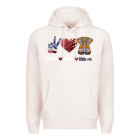Pale Pink Peace Love Veteran Premium Hoodie - Bettercallsaul