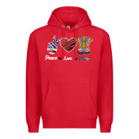 Red Peace Love Veteran Premium Hoodie - Bettercallsaul
