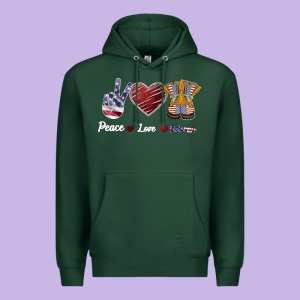 Peace Love Veteran Premium Hoodie Designed By Bettercallsaul
