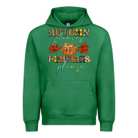 Emerald autumn leaves and pumpkins please Urban Hoodie - CowGirlArtShop