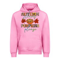 Fuchsia Pink autumn leaves and pumpkins please Urban Hoodie - CowGirlArtShop