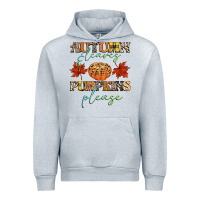 Heather Grey autumn leaves and pumpkins please Urban Hoodie - CowGirlArtShop