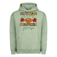 Pigment Oil Green autumn leaves and pumpkins please Urban Hoodie - CowGirlArtShop