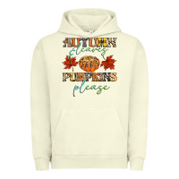 Pigment Pistachio autumn leaves and pumpkins please Urban Hoodie - CowGirlArtShop