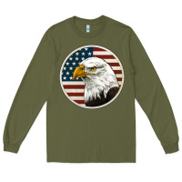 Army Green American Bald Eagle Long Sleeve Tee - Jasminsmagicworld