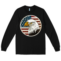 Black American Bald Eagle Long Sleeve Tee - Jasminsmagicworld