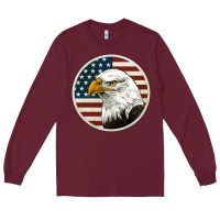Burgundy American Bald Eagle Long Sleeve Tee - Jasminsmagicworld