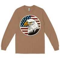 Toasted Coconut American Bald Eagle Long Sleeve Tee - Jasminsmagicworld
