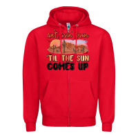 Red ain't goin' down 'til the sun comes up Zipper Hoodie - MaliasSmallBusiness