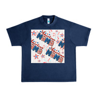Navy american mama seamless pattern Urban Heavy Tee - BundleAndBundleShop