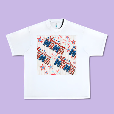 American Mama Seamless Pattern Urban Heavy Tee Designed By Bundleandbundleshop
