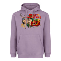 Lavender Merry Christmas Deer Heavyweight Hoodie - LillyAllenDesigns