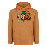 Meerkat Merry Christmas Deer Heavyweight Hoodie - LillyAllenDesigns