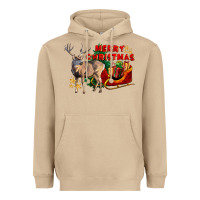 Mushroom Merry Christmas Deer Heavyweight Hoodie - LillyAllenDesigns