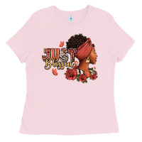 Bubblegum Pink Just blessed afro woman with roses Ladies Tee - RanaPortraitStore