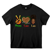 Black peace love locs Heavy Core Tee - texasbilliewilder