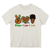 Cream peace love locs Heavy Core Tee - texasbilliewilder