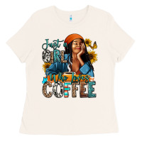 Bone Just a girl who loves coffee Ladies Tee - RanaPortraitStore