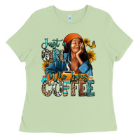 Matcha Just a girl who loves coffee Ladies Tee - RanaPortraitStore