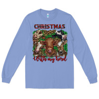 Colony Blue christmas with my herd cows Long Sleeve Tee - BarkalooDesign