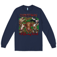 Navy christmas with my herd cows Long Sleeve Tee - BarkalooDesign