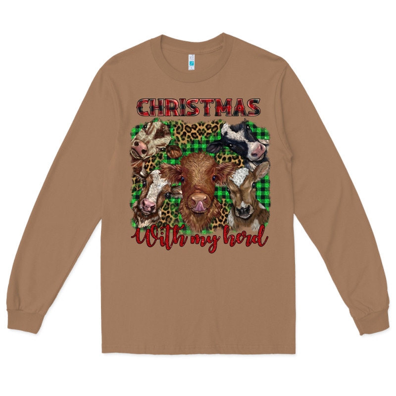 Christmas With My Herd Cows Long Sleeve Tee by BarkalooDesign | Teevron