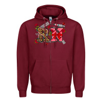 Burgundy valentines day rn Zipper Hoodie - NancyCooperArtShop