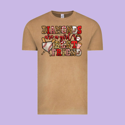 Diamonds Are A Girl's Best Friend Baseball Vintage Tee Designed By Jasminsmagicworld