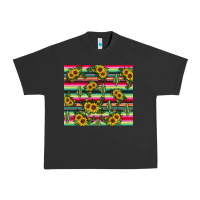 Pigment Black sunflower cactus Urban Heavy Tee - JahusDesignShop