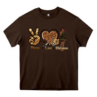 Chocolate Brown peace love melanin Heavy Core Tee - texasbilliewilder