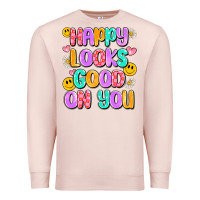 Pale Pink happy looks good on you Premium Sweatshirt - Artiststas