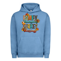 Pigment Pebble Blue family thanksgiving turkey blessing Urban Hoodie - CowGirlArtShop